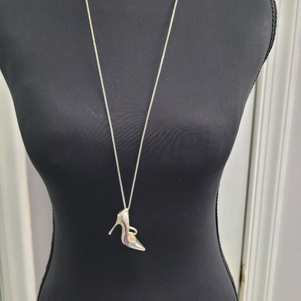 Manolo Blahnik for TOUS Shoe necklace Silver Large pendant